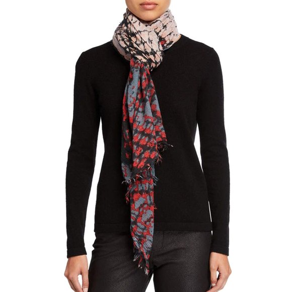 Zadig & Voltaire Delta ZV Initiale Wild Cotton Flash Unique Scarf - Picture 1 of 3